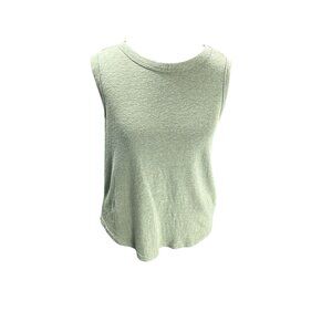 Gap Linen Blend Sleeveless Tank Top XS Green Olive Casual Relaxed Fit